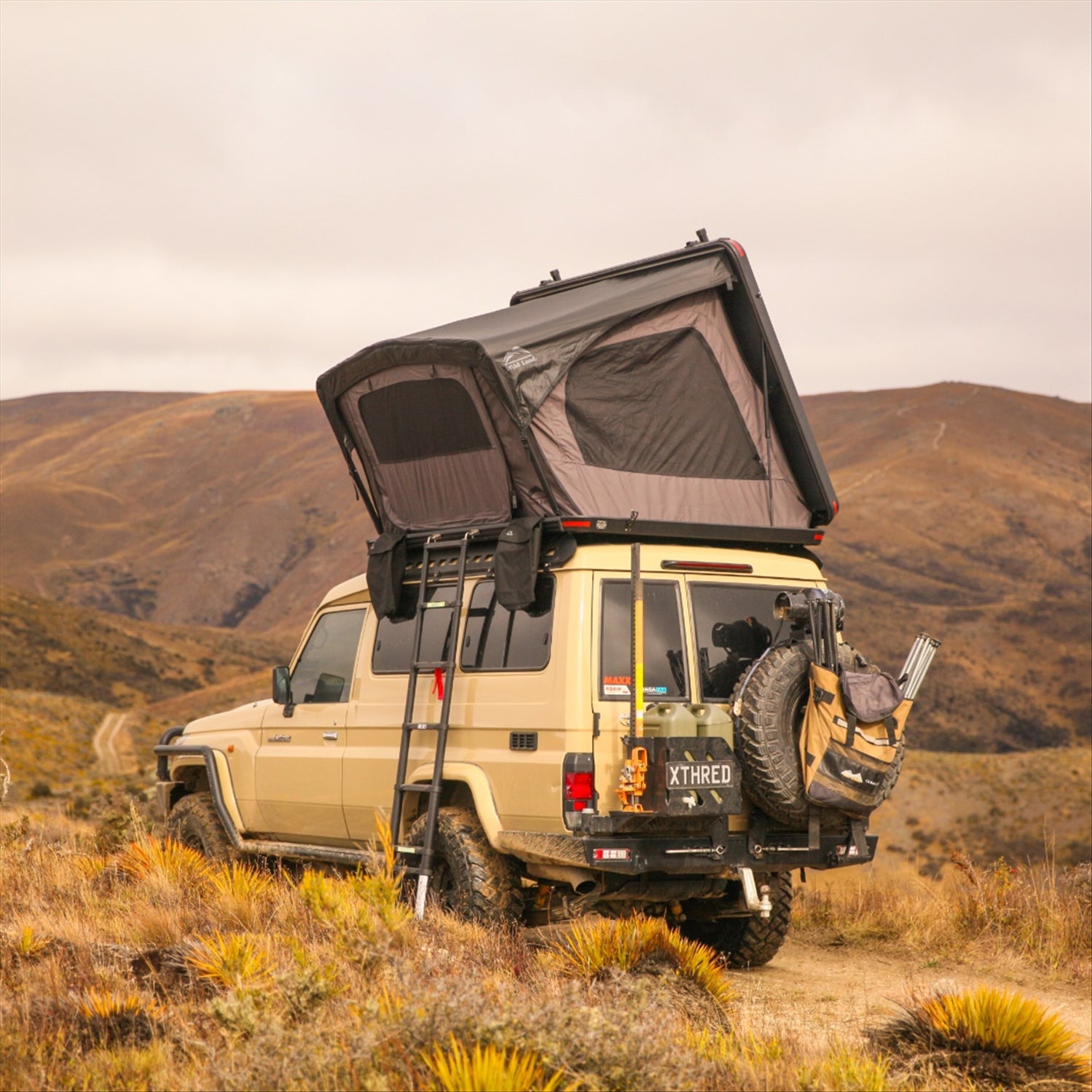 toyota land cruiser roof top tent Wild Land Desert Cruiser DC2 Hard Shell Roof Top Tent with racks