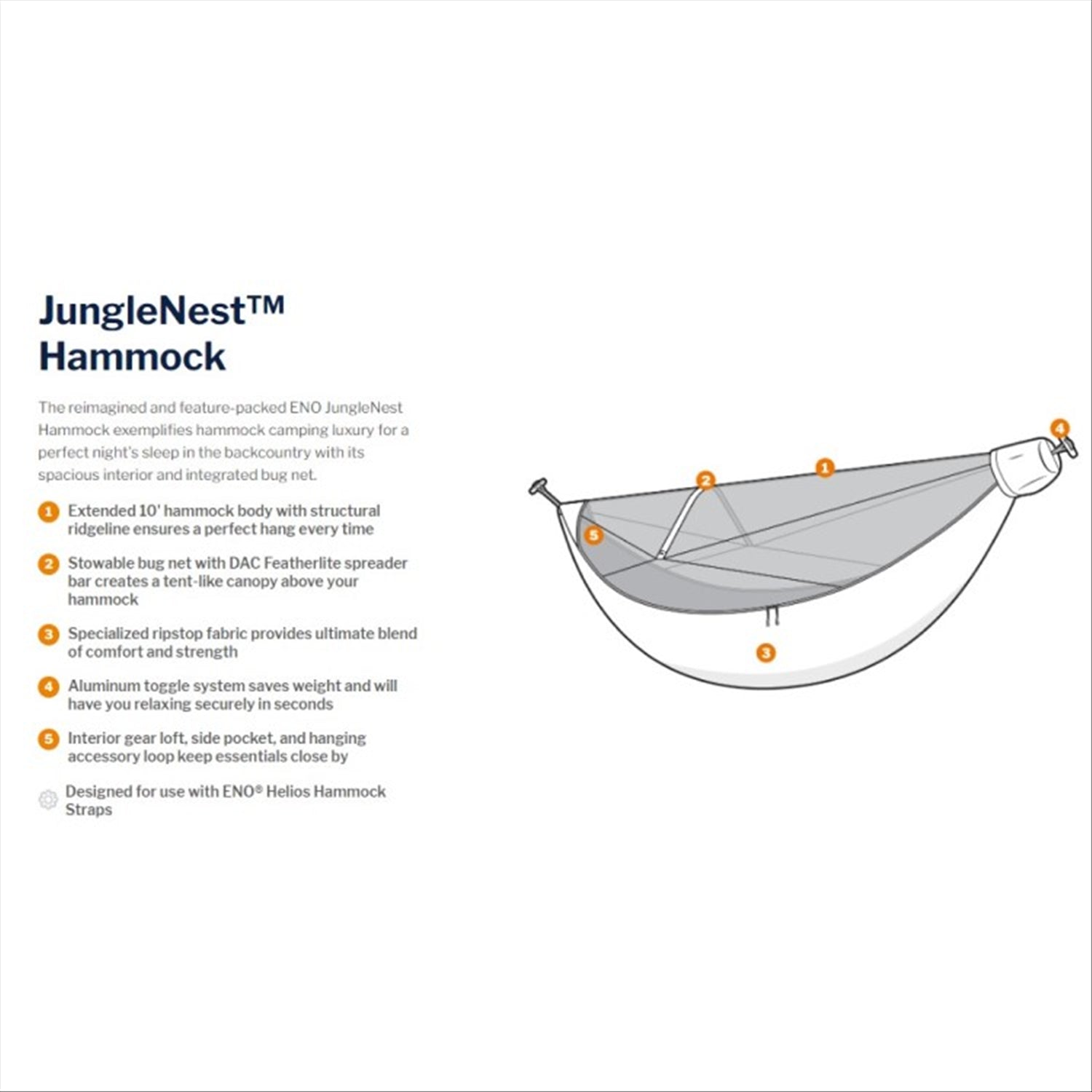 Eno ENO JungleNest Hammock - Mesh Net, Ridgeline, 510g