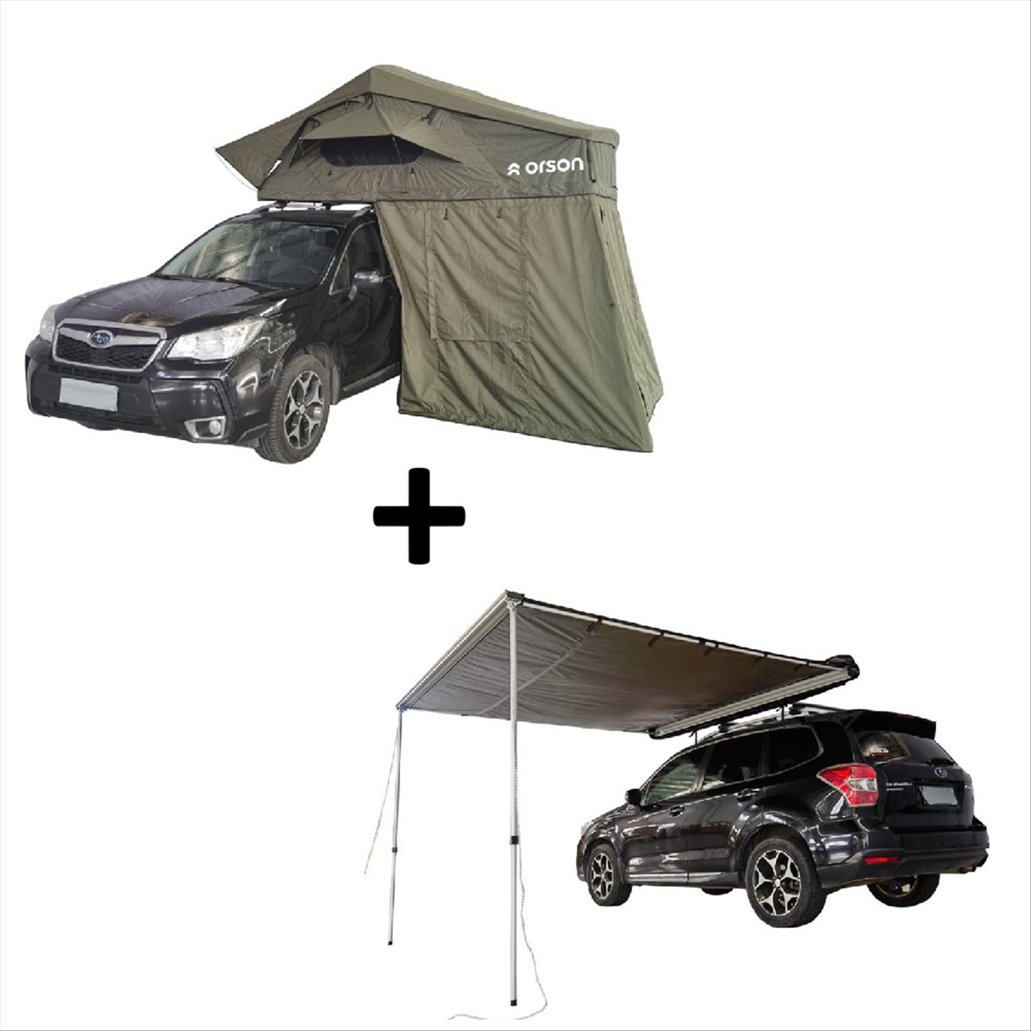 Orson Orson K2 Roof Tent with Annex and K2 2.5m Vehicle Side Awning Combo