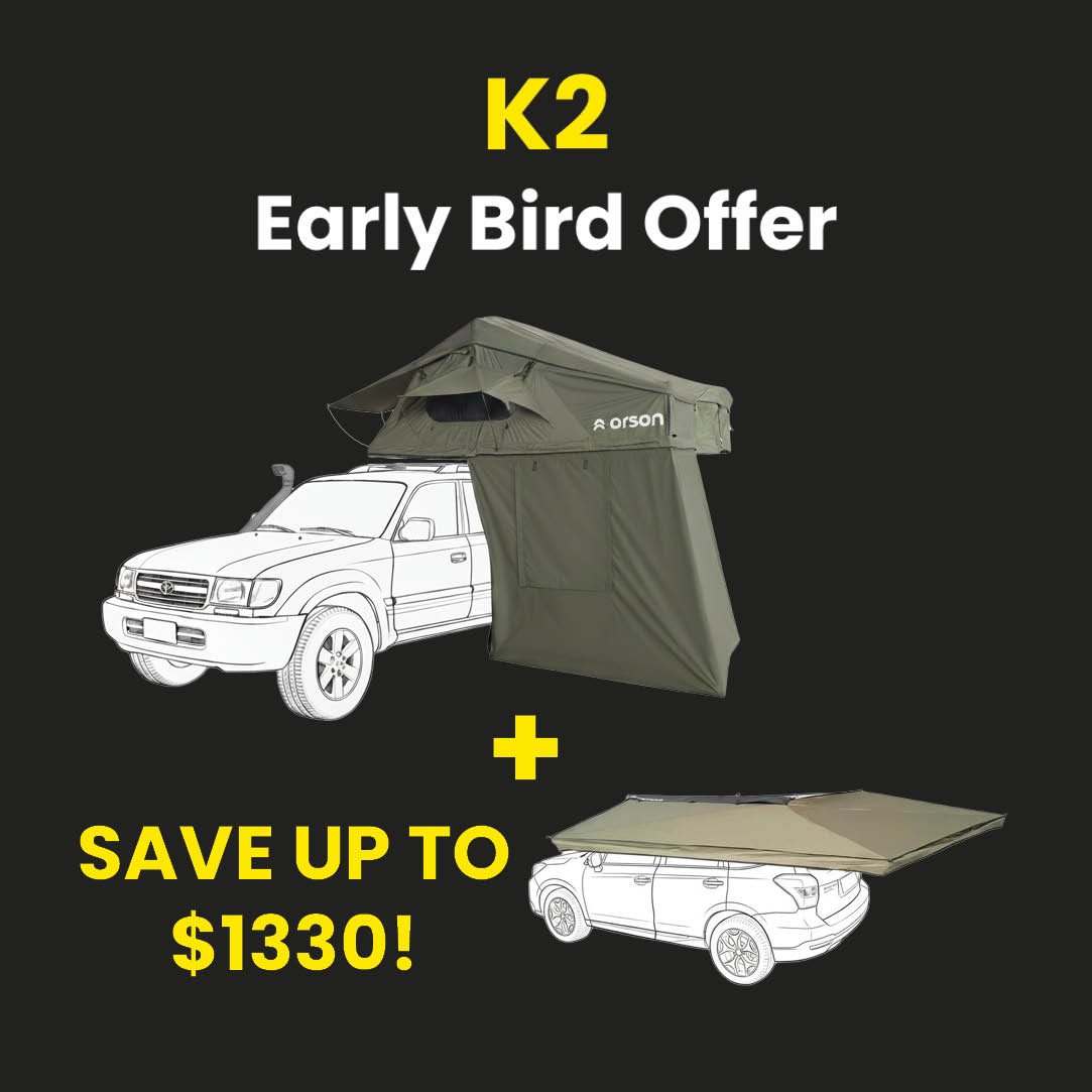 Orson K2 Soft Shell Roof Tent with Annex and K2 270 Awning Combo