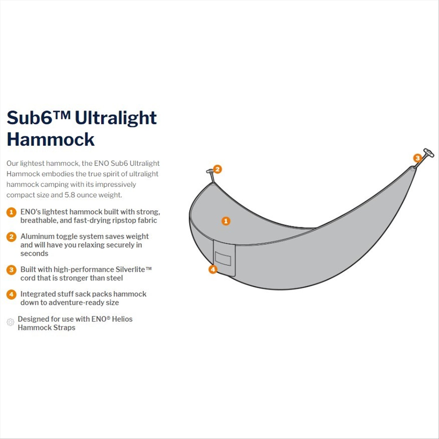 Eno ENO Sub6 Ultralight Hammock 164g