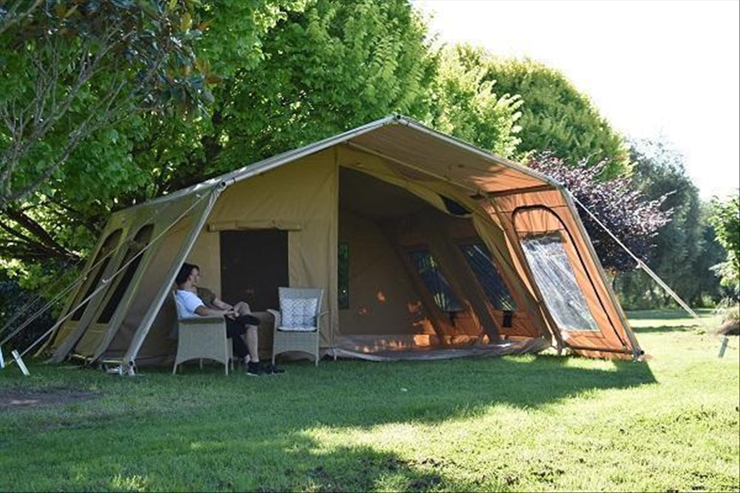 Orson The Bach - 6x6m Glamping Tent, PVC Roof, Canvas Tent, Heavy Duty Aluminium Frame, 210+kg