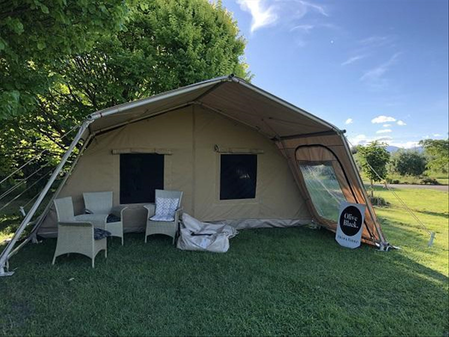 Orson The Bach - 6x6m Glamping Tent, PVC Roof, Canvas Tent, Heavy Duty Aluminium Frame, 210+kg
