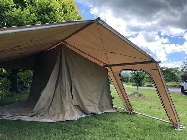 The Bach - 6x6m Glamping Tent, PVC Roof, Canvas Tent, Heavy Duty Aluminium Frame, 210+kg