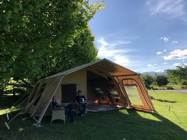 The Bach - 6x6m Glamping Tent, PVC Roof, Canvas Tent, Heavy Duty Aluminium Frame, 210+kg