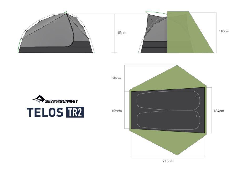 Sea To Summit Telos TR2 Plus 2 Person Freestanding Ultralight Tent, 1.706kg