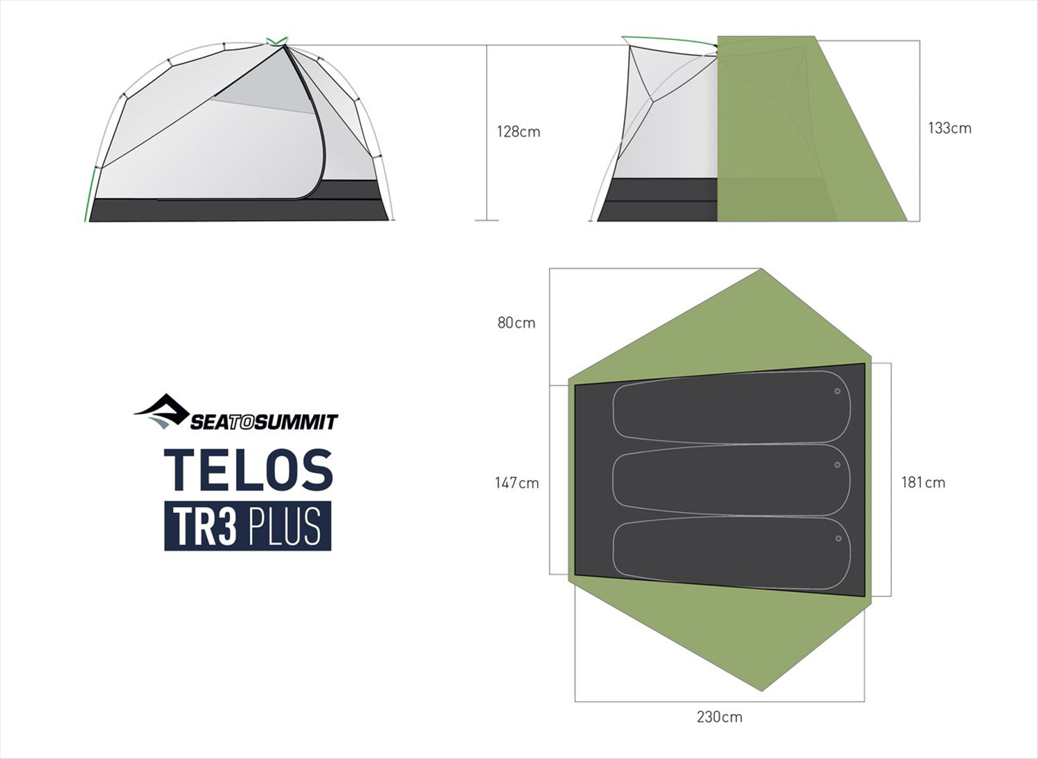 Sea to Summit Sea To Summit Telos TR3 Plus 3 Person Ultralight Tent 2.23kg