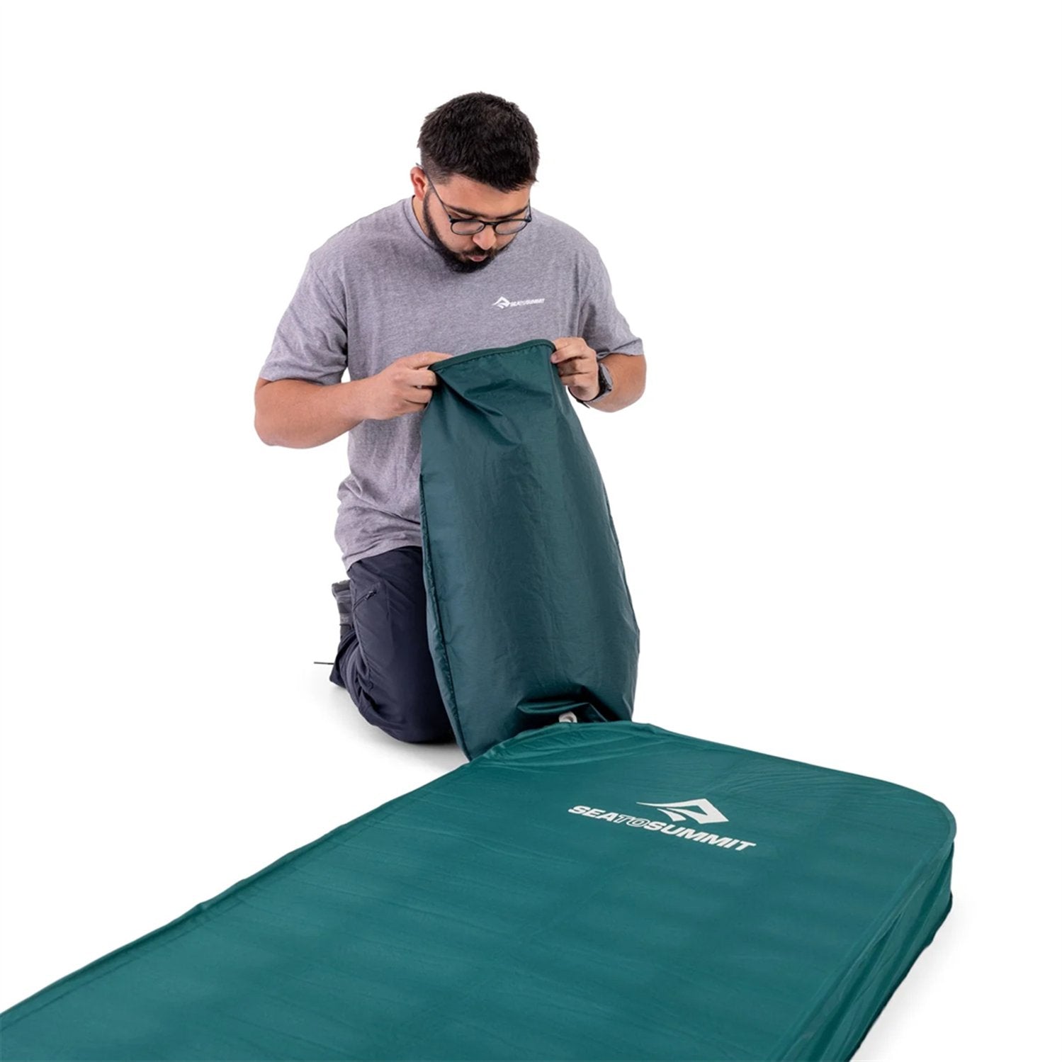 Sea to Summit Sea to Summit Comfort Deluxe Self Inflating Mat Large Rectangular Wide Rain Forest