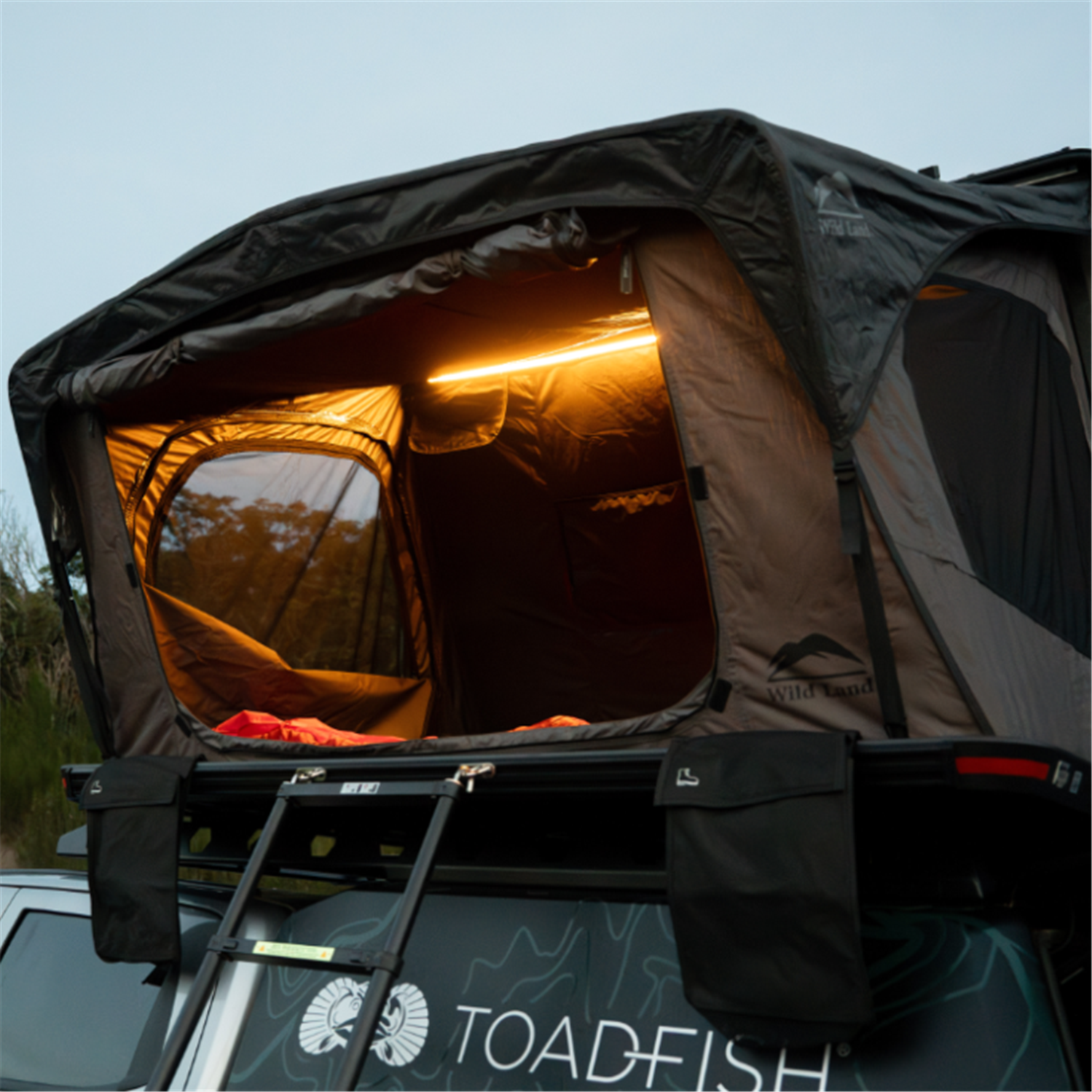 Wild Land Desert Cruiser DC2 Hard Shell Roof Top Tent with racks