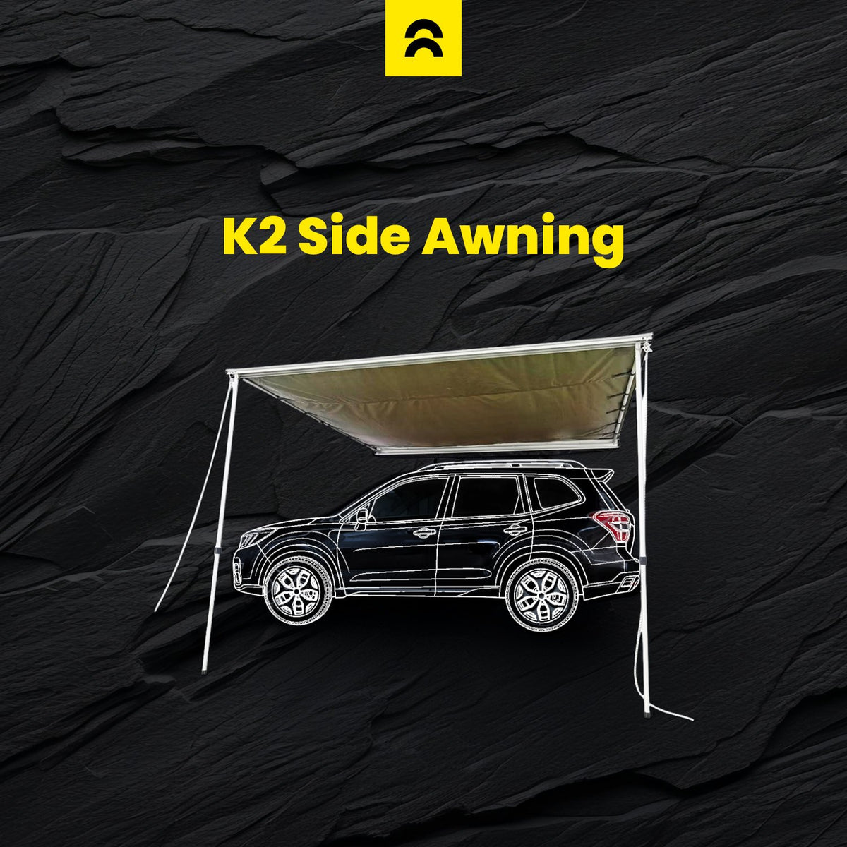 Orson Orson K2 Vehicle Side Awning 2.5x2.5m - Installation Kit Included