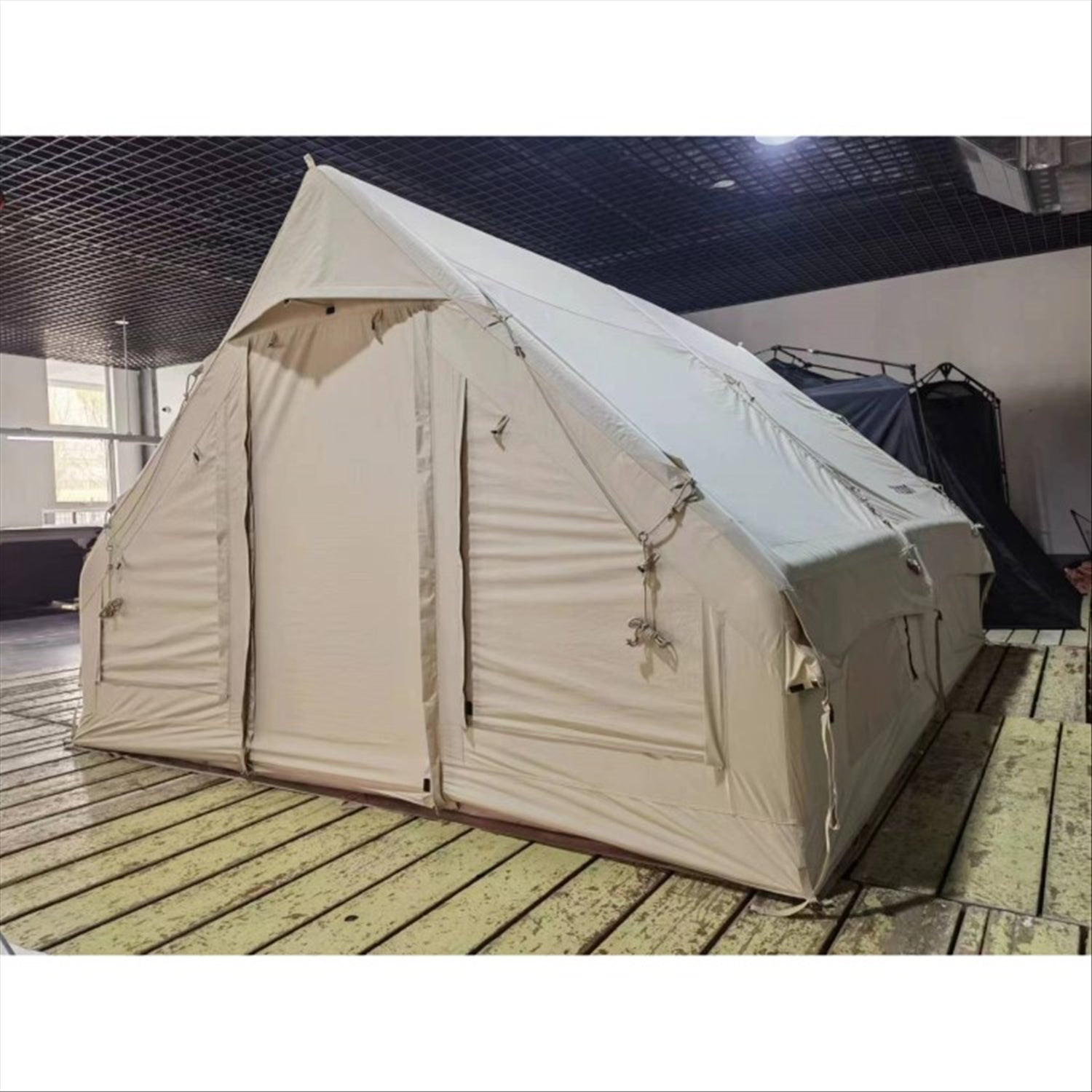 Inflatable Airpole Canvas Cabin Tent - 4m x 3m - sample