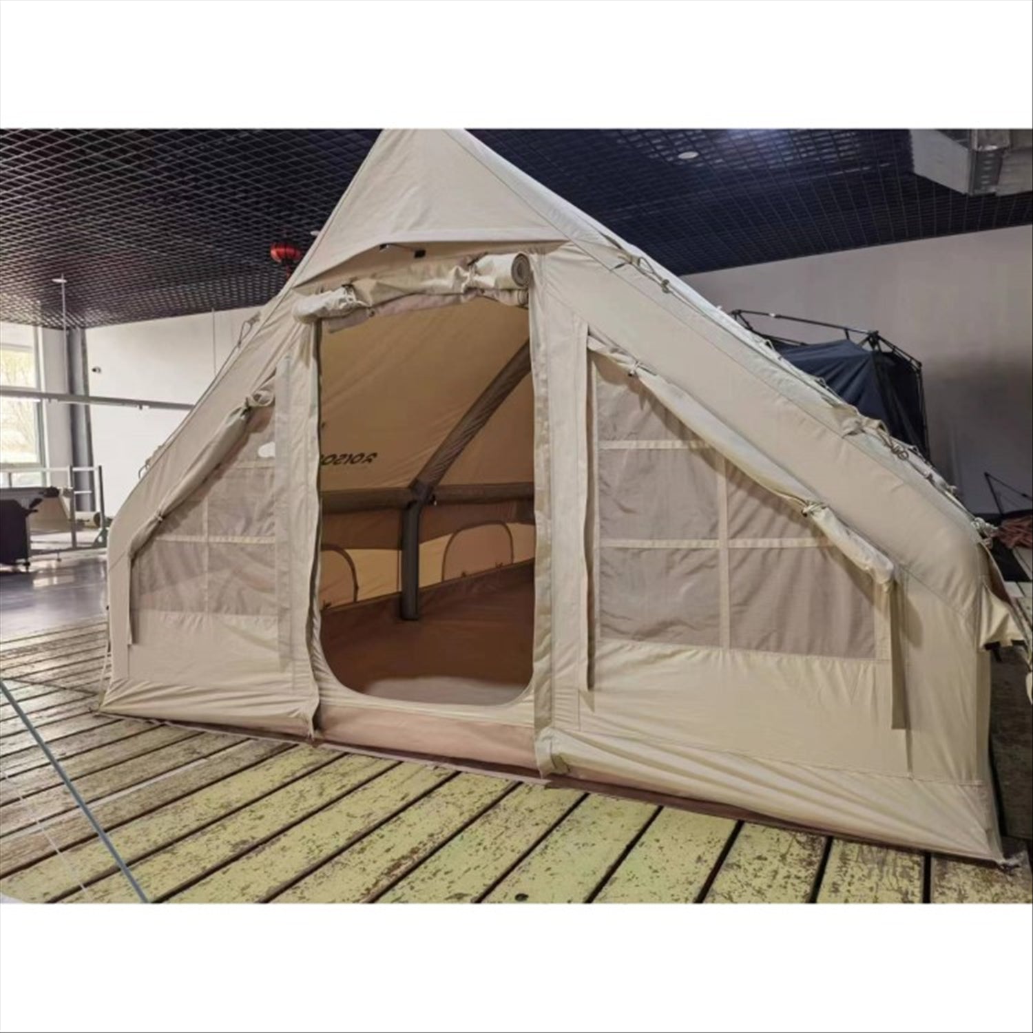 Inflatable Airpole Canvas Cabin Tent - 4m x 3m - sample