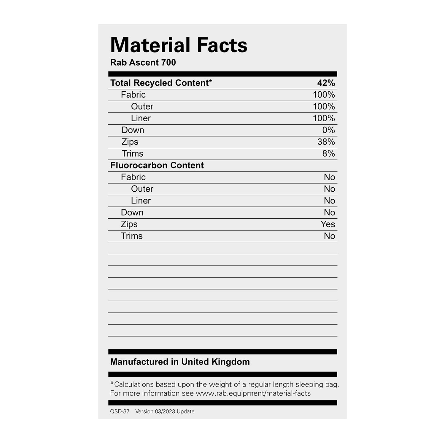 Rab Ascent 700 Extra Wide Sleeping Bag - Ink