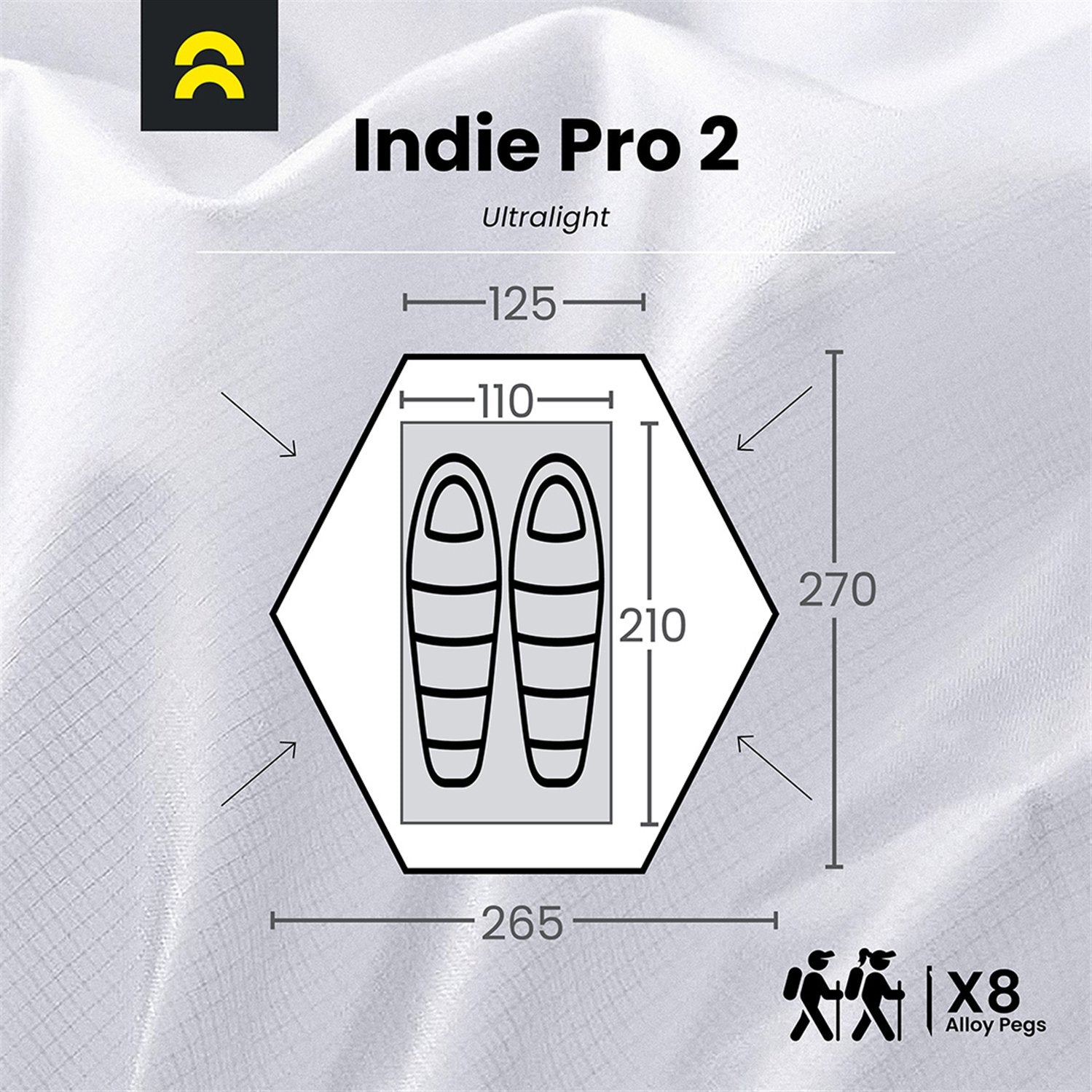 Orson Orson Indie Pro 2 | Ultralight 2 Person Hiking Tent | 1.35kg