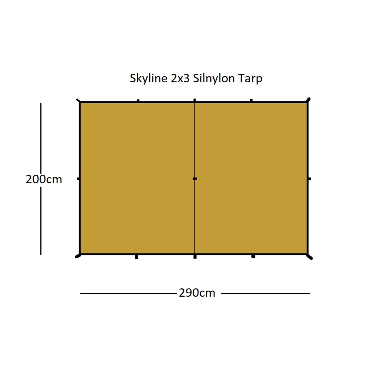 Orson Orson Skyline Ultralight Tarp - 2x3m, 20D Ripstop Silnylon, 380g