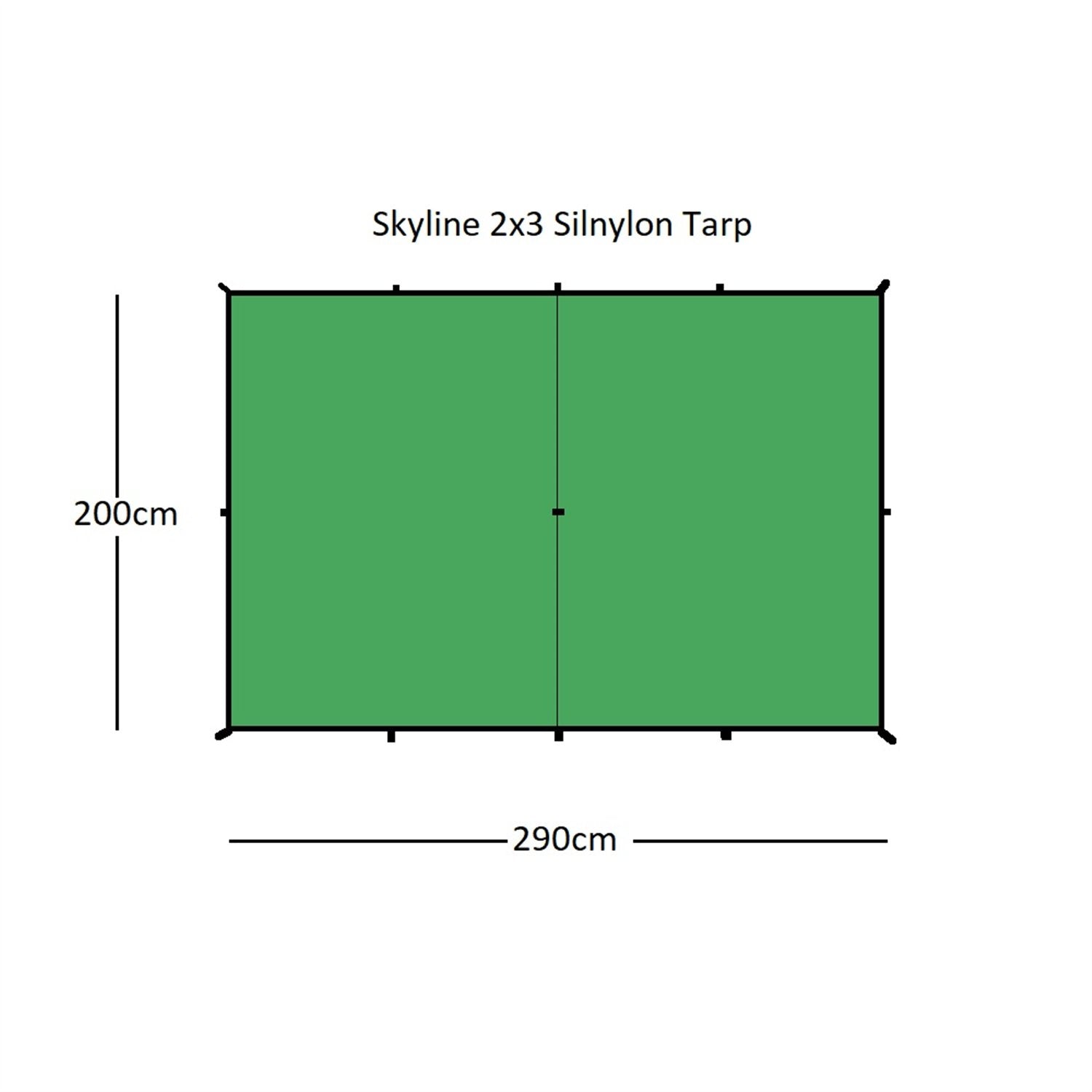 Orson Orson Skyline Ultralight Tarp - 2x3m, 20D Ripstop Silnylon, 380g