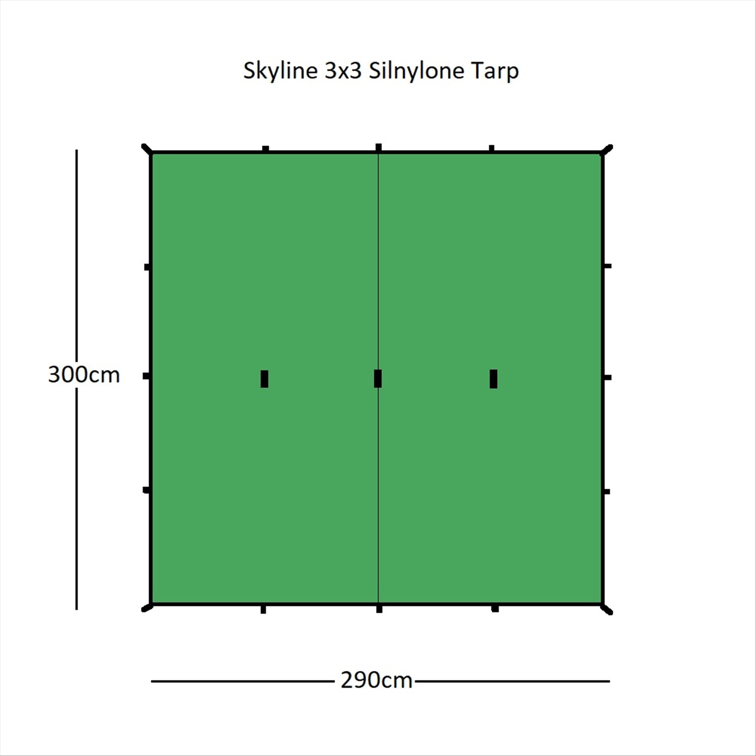 Orson Orson Skyline Ultralight Tarp - 3x3m, 550g, 20D Ripstop Silnylon