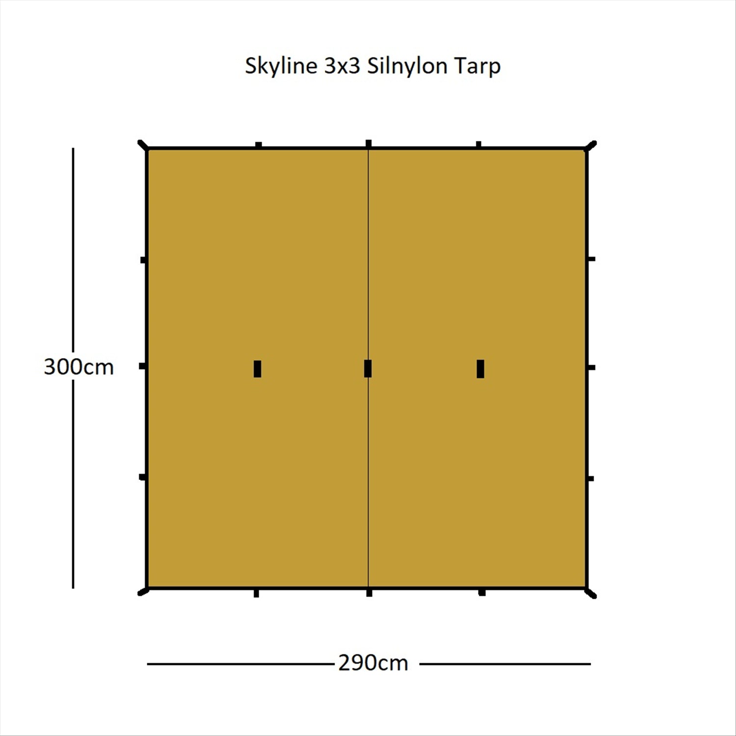 Orson Orson Skyline Ultralight Tarp - 3x3m, 550g, 20D Ripstop Silnylon
