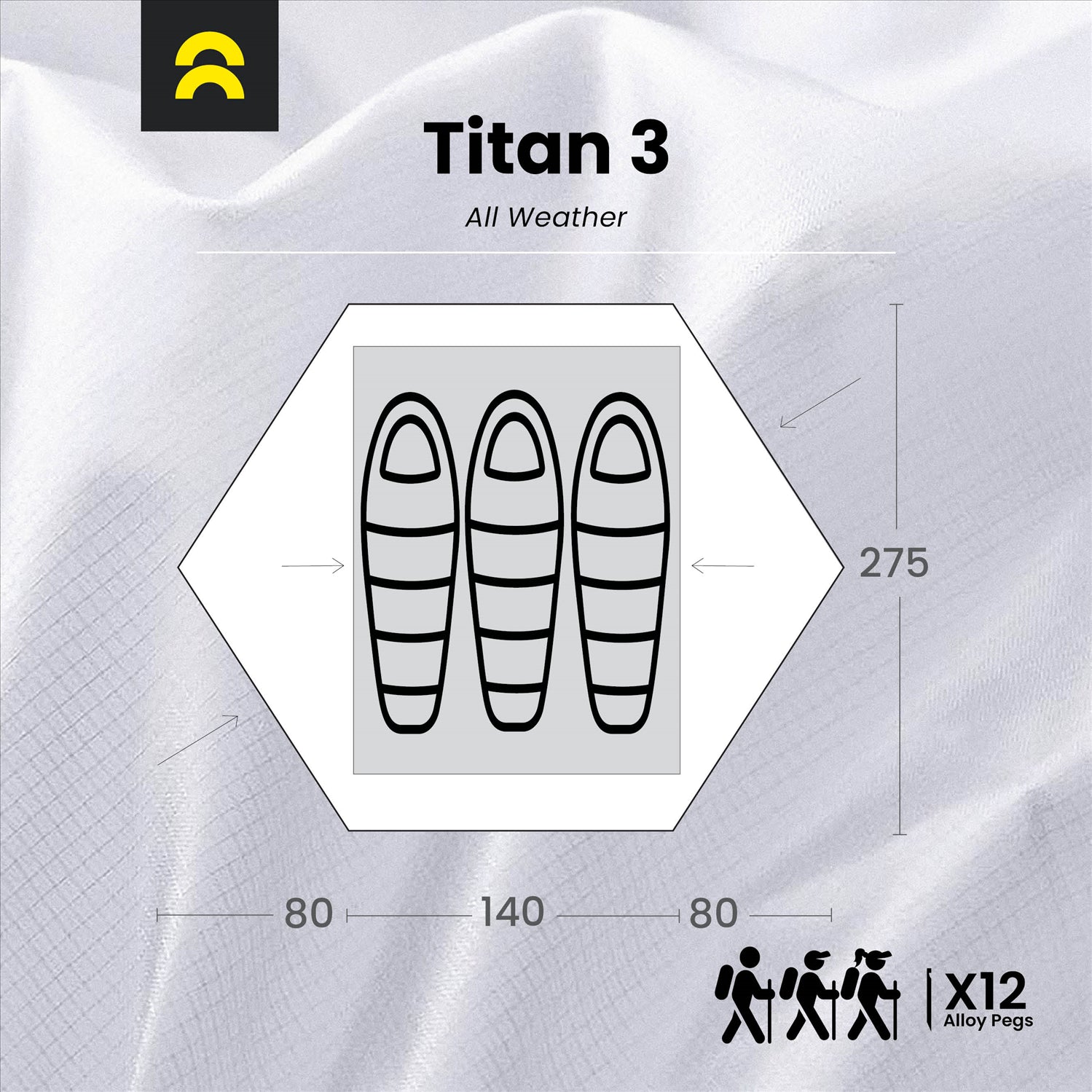 Orson Orson Titan 3 | All-Weather 3 Person Camping Tent | 3.9kg