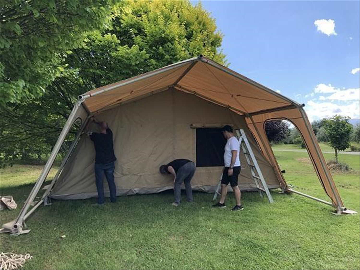 The Bach - 6x6m Glamping Tent, PVC Roof, Canvas Tent, Aluminium Frame, 210+kg