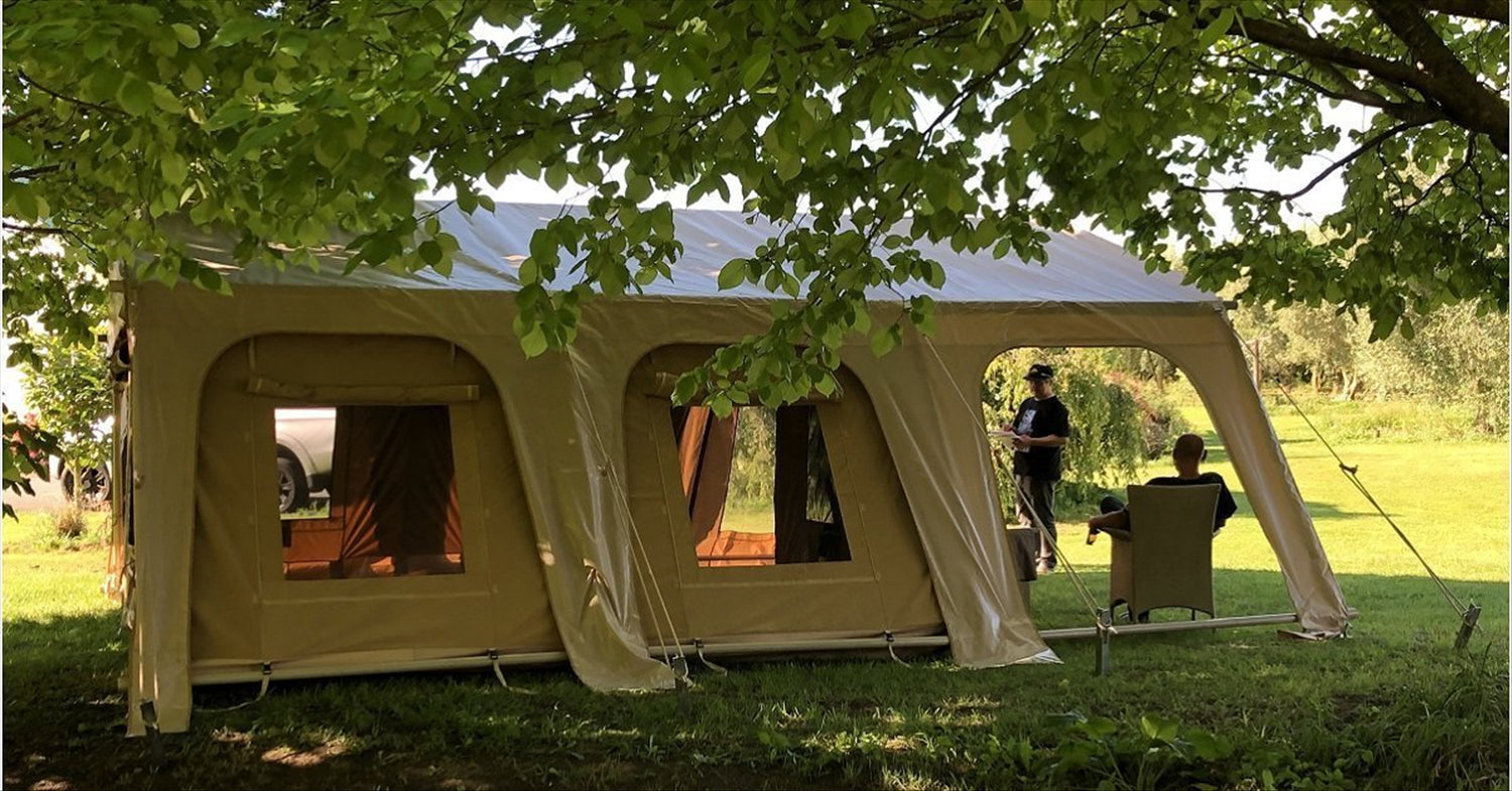 Orson The Bach - 6x6m Glamping Tent, PVC Roof, Canvas Tent, Heavy Duty Aluminium Frame, 210+kg