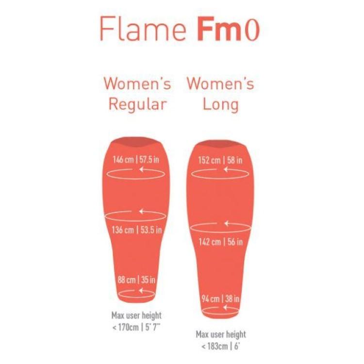 Sea To Summit Women's Flame FM0 Down Sleeping Bag, Reg 215g, Long 250g