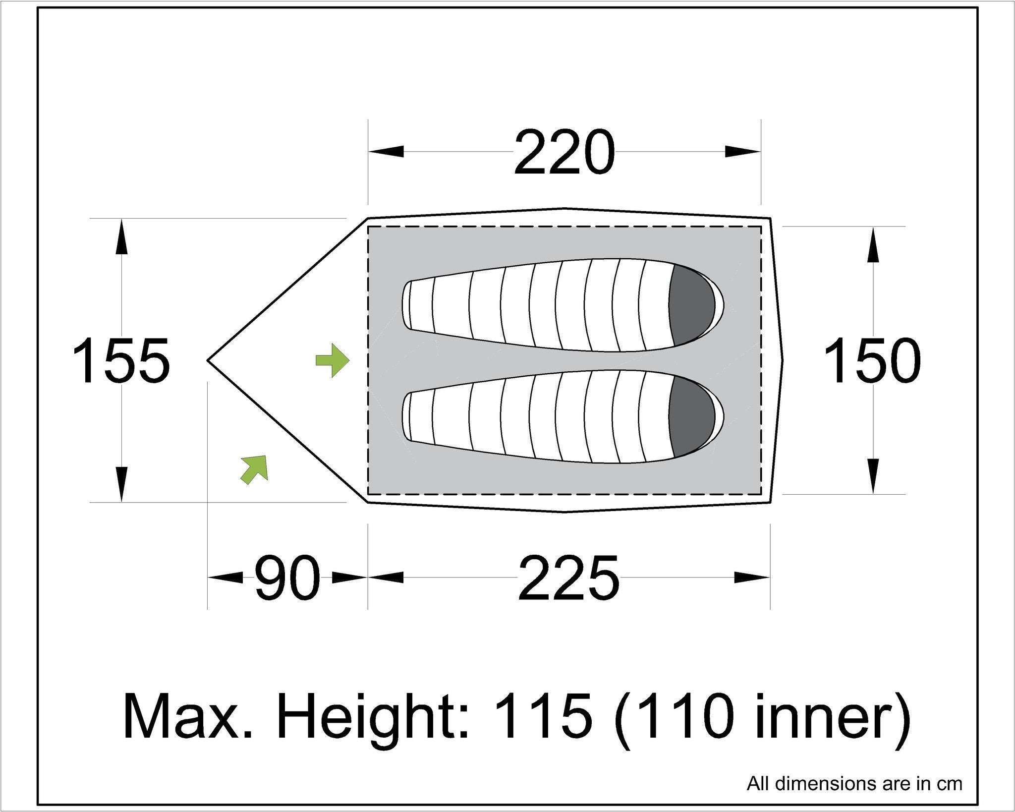 Spirit 2 - 'All Weather Series' Lightweight 2 Person Tent, 2.75kg