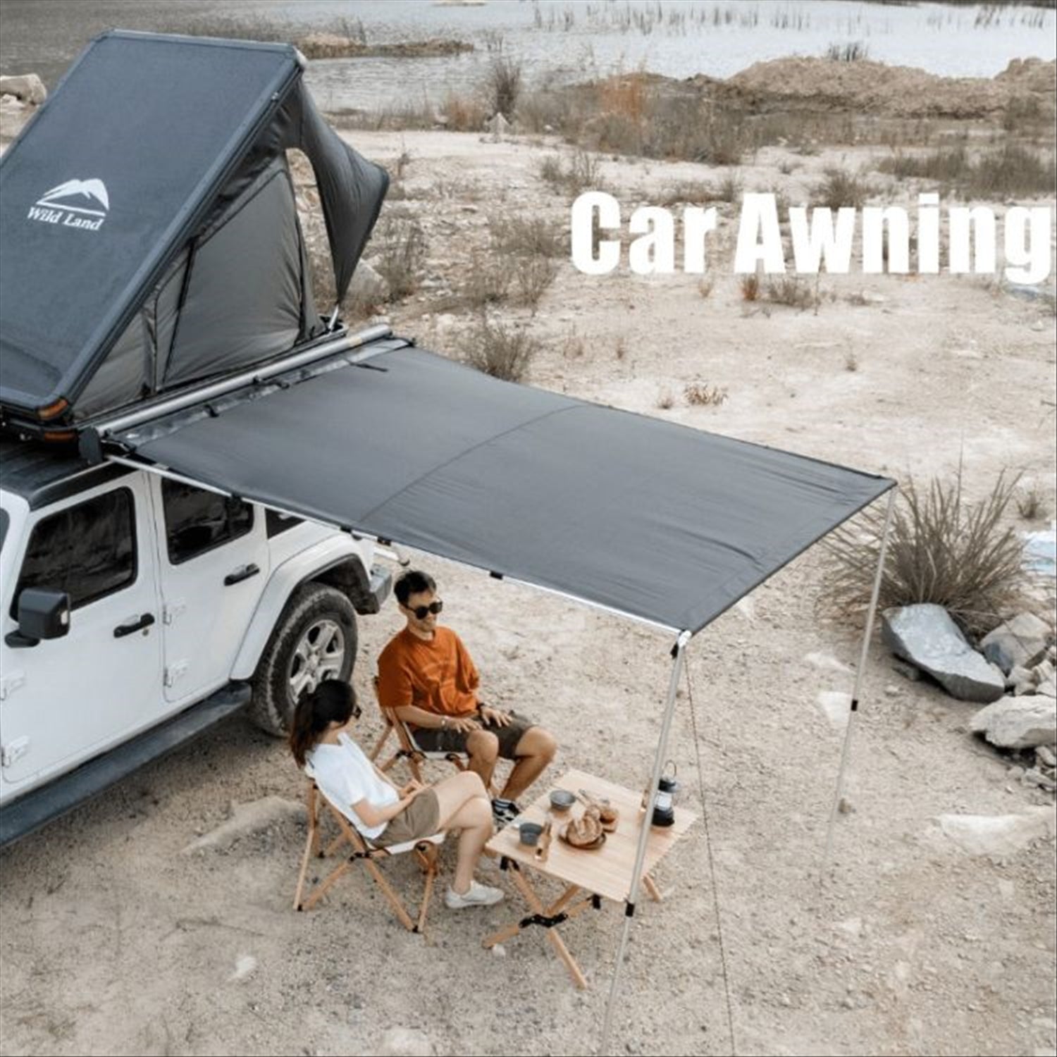 Wild Land Vehicle Side Awning with Aluminium hard case - 2m x 2.5m