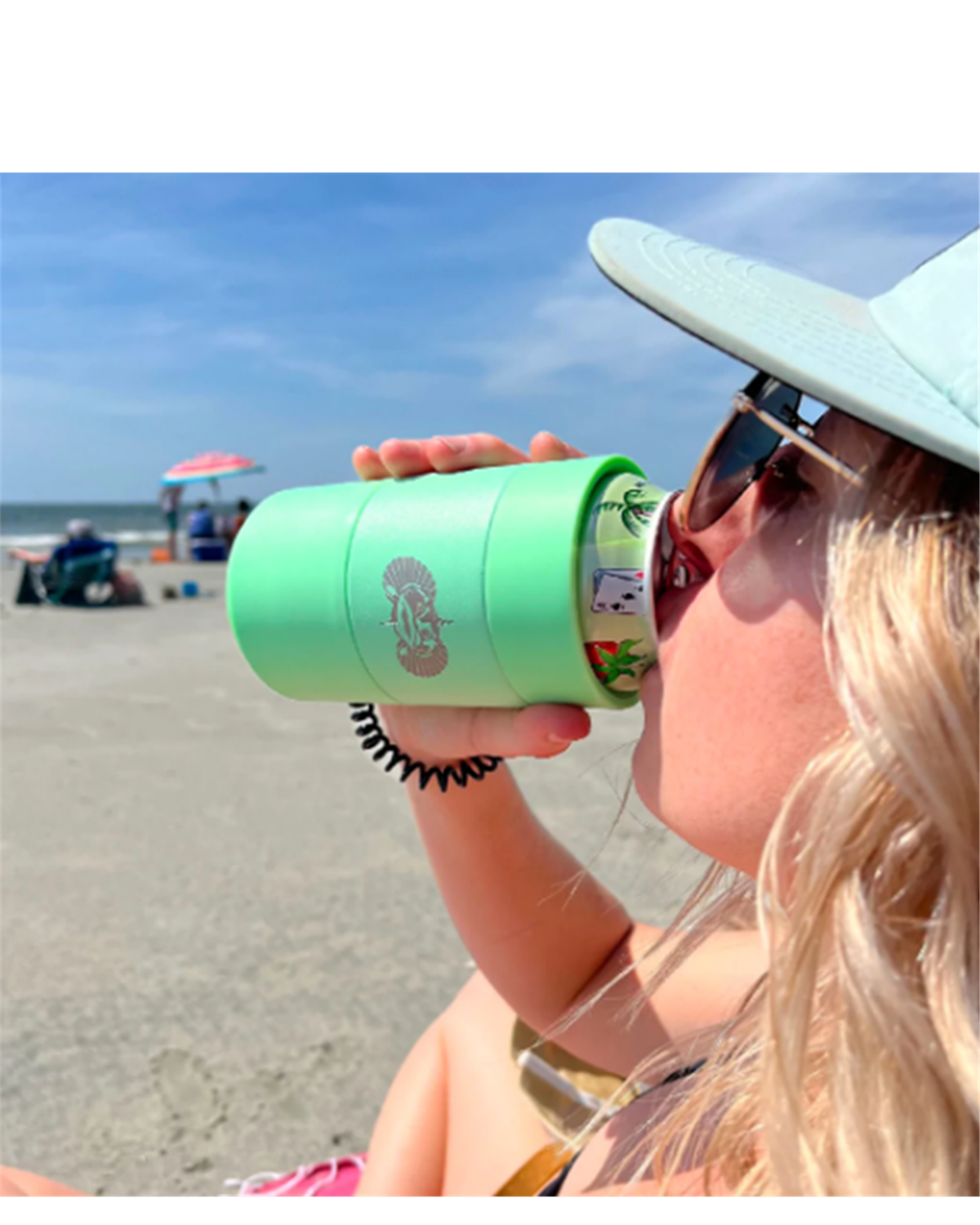 Non-Tipping Can Cooler - Sea Grass Green