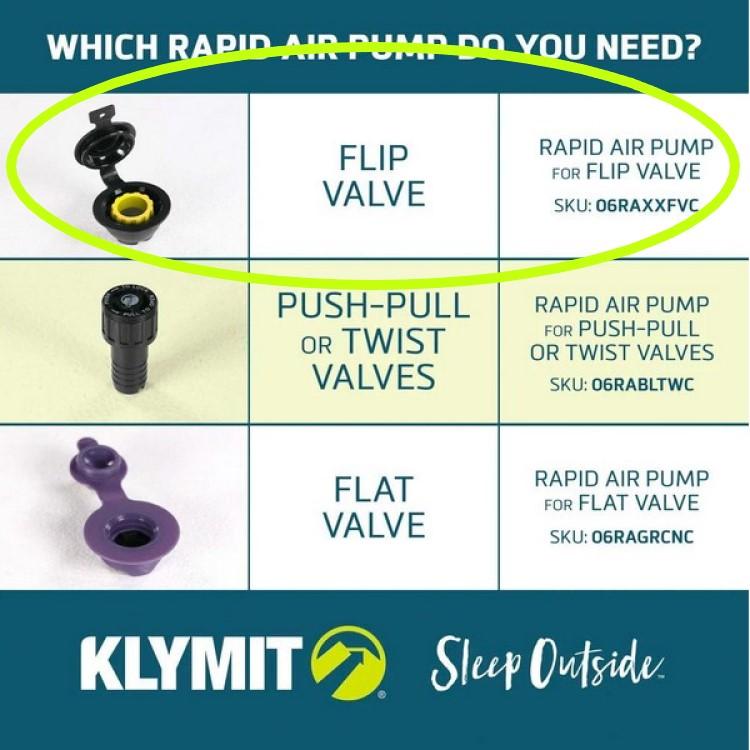 Klymit Pump Sack, Roll-Top Sleeping Pad Pump For Flip Valves